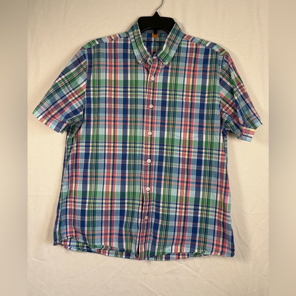 Tailor Vintage Men's Plaid Button-Down Shirt - Blue, Green, Red
